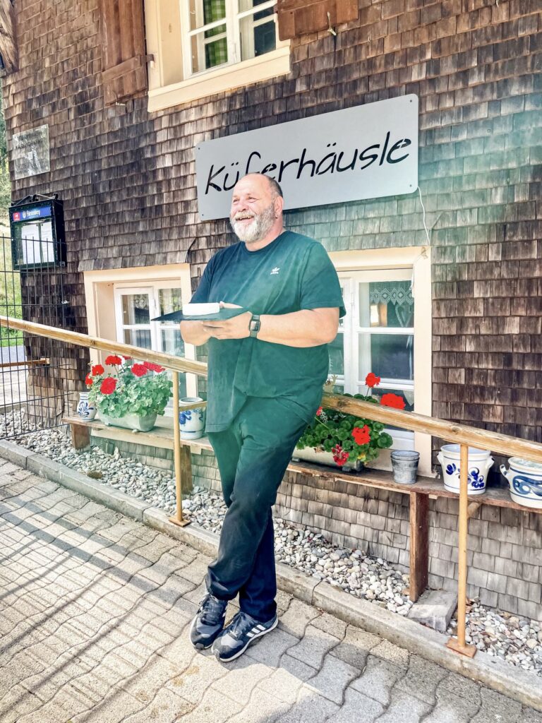 Küferhäusle owner Martin Dengler in front of his store