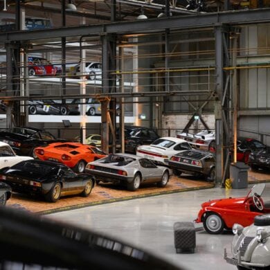 Several race cars in the permanent exhibition of the National Automobile Museum