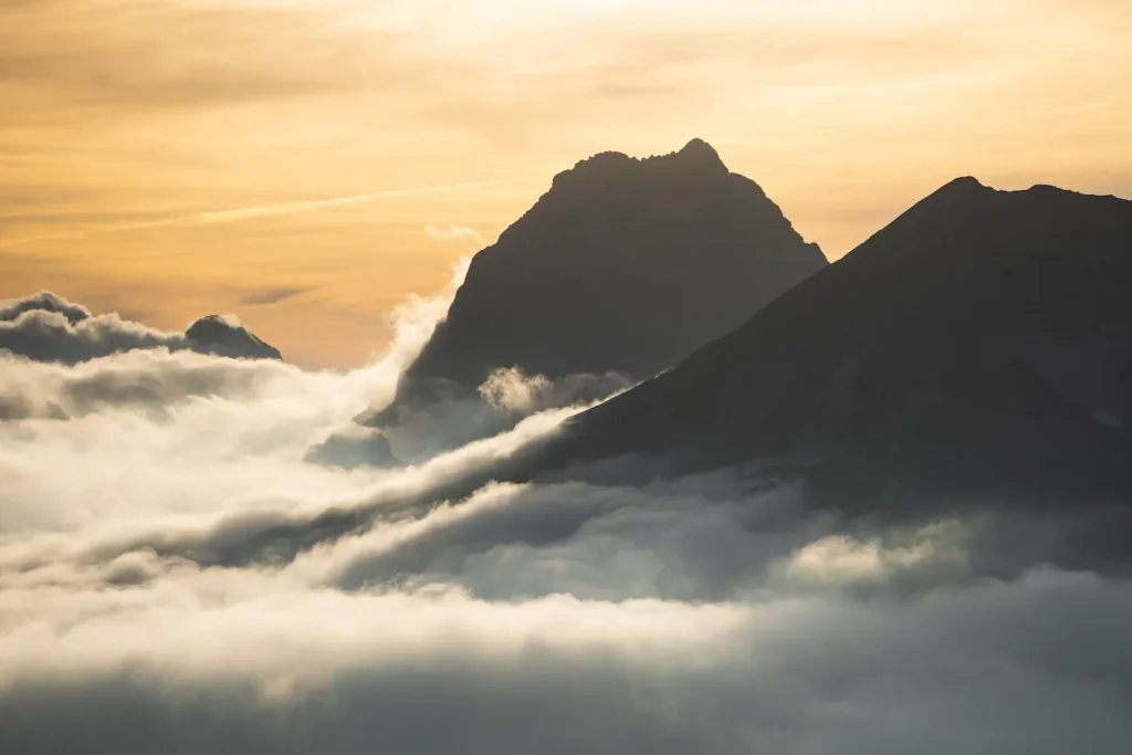 Mountains in the mist in Oberstdorf