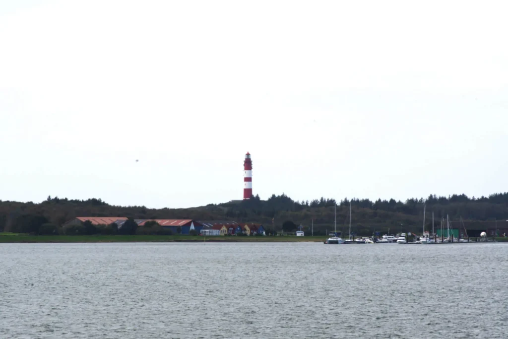 The lighthouse of Amrum, seen from a ferry