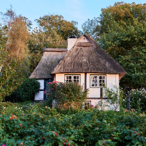 Ein reetgedecktes Fachwerkhaus in Sieseby an der Schlei