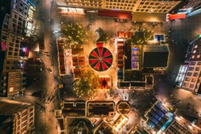 A bird's eye view of the Aachen Christmas market