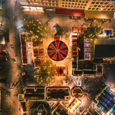 A bird's eye view of the Aachen Christmas market