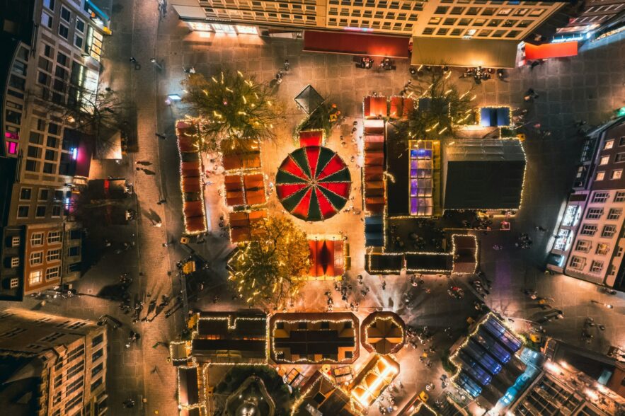 A bird's eye view of the Aachen Christmas market