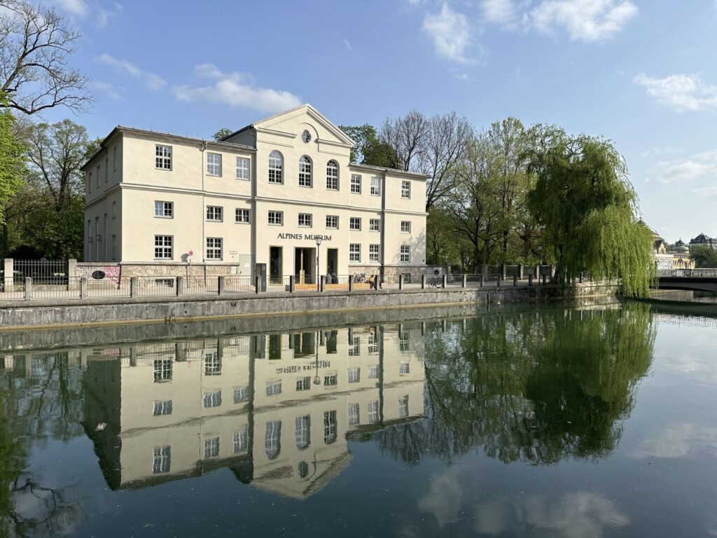 View of the Alpine Museum on the Prater Island in Munich