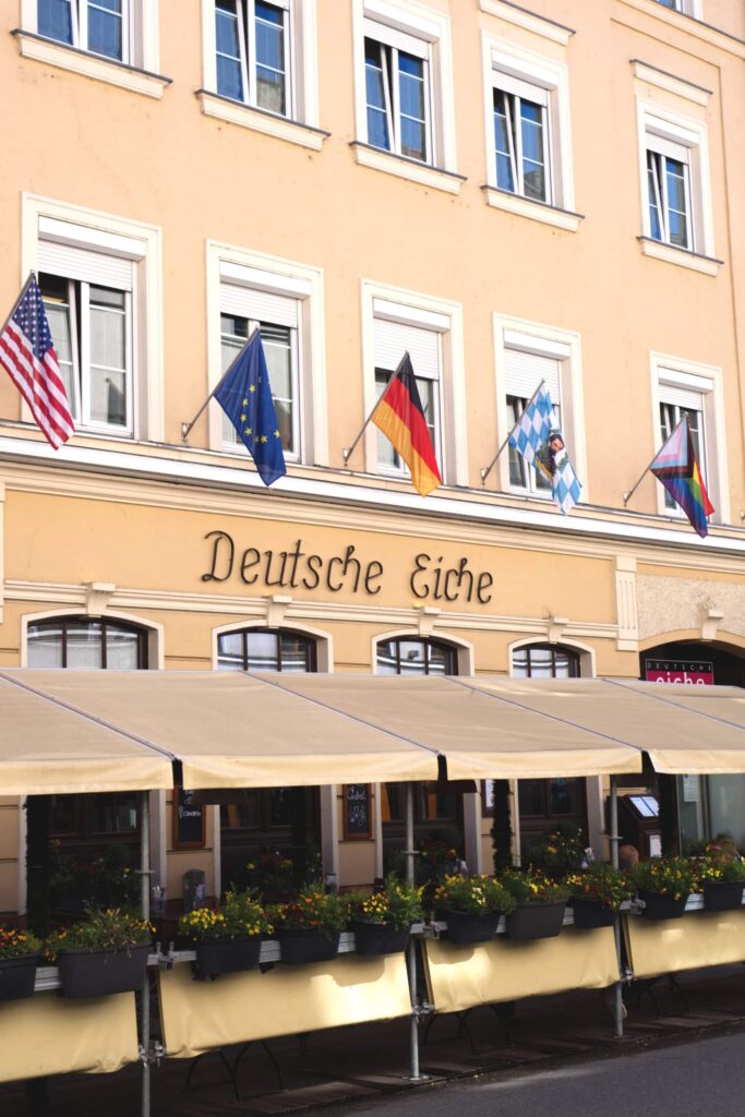 Front of the “Deutsche Eiche” hotel in Munich's Glockenbachviertel