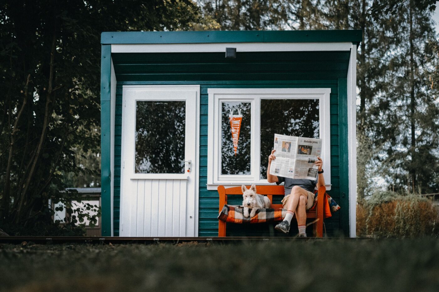 Eine Hütte auf dem Campingplatz Wildwood Camping Harz