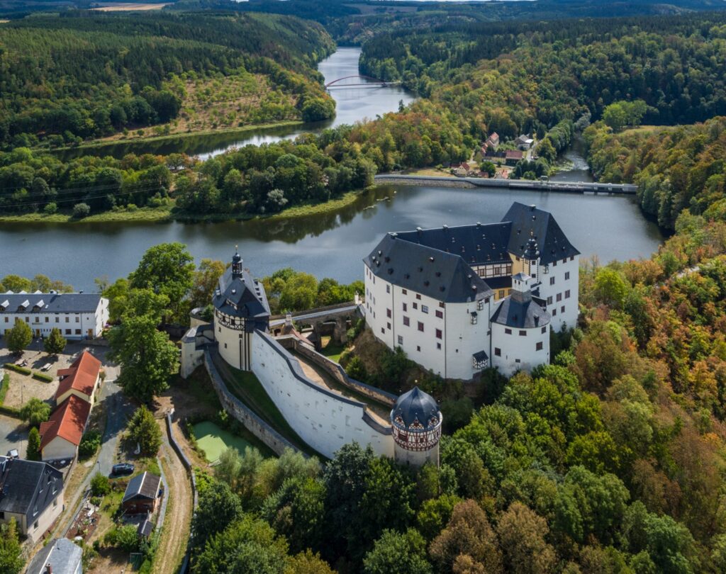 Schloss Burgk, aus der Luft aufgenommen