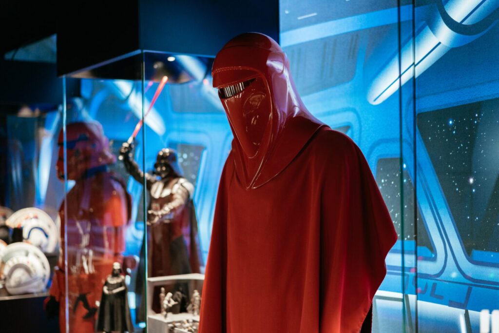 Two Imperial Guards from Star Wars in the exhibition “The Fans Strike Back”
