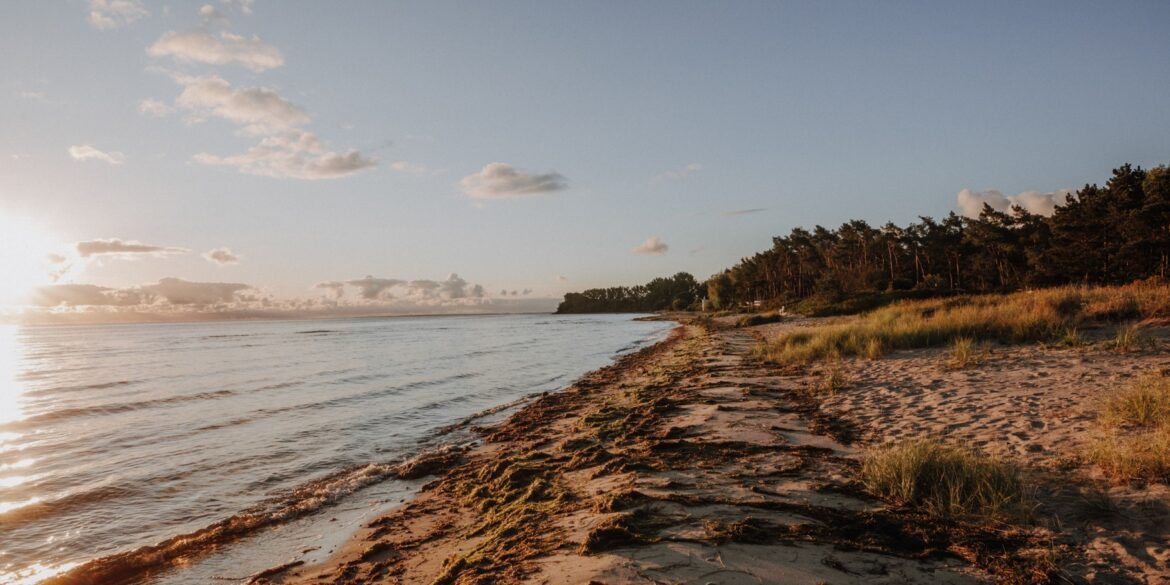 A beach on Rügen at sunset