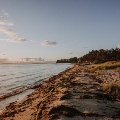 A beach on Rügen at sunset