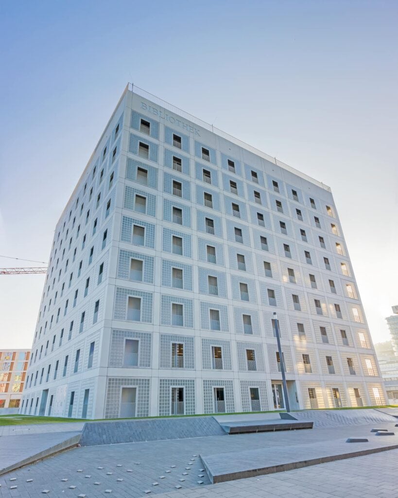 The modern Stuttgart City Library is one of the most beautiful libraries in Germany.
