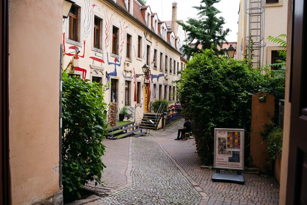 Ein Blick in die Kunsthofpassage in der Dresdner Neustadt