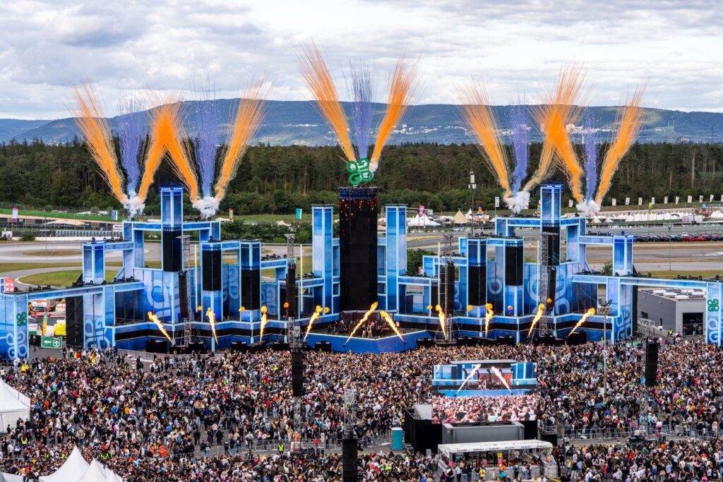 Aerial view of the festival grounds at Glücksgefühle at the Hockenheimring