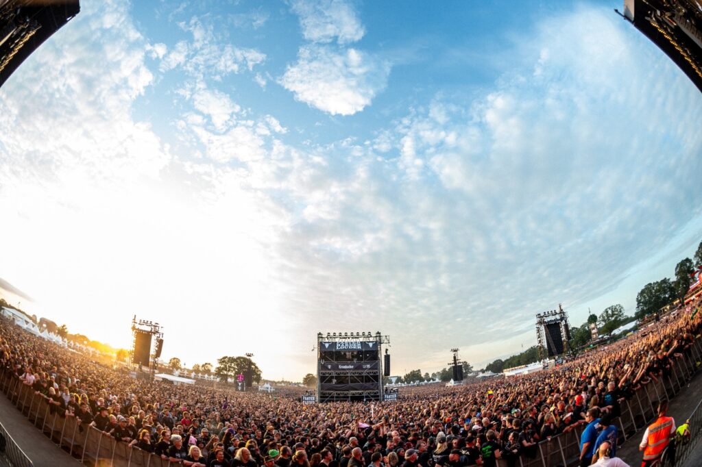 Fisheye shot of a crowd at Wacken Open Air