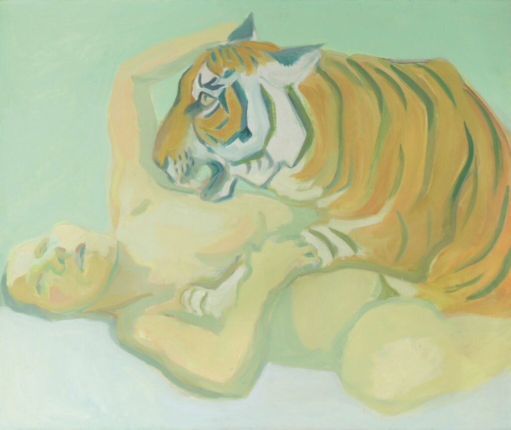 Maria LAssning, Mit einem Tiger schlafen, 1975