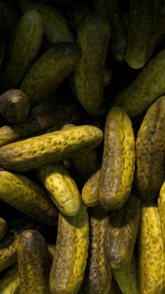 A bunch of pickles.