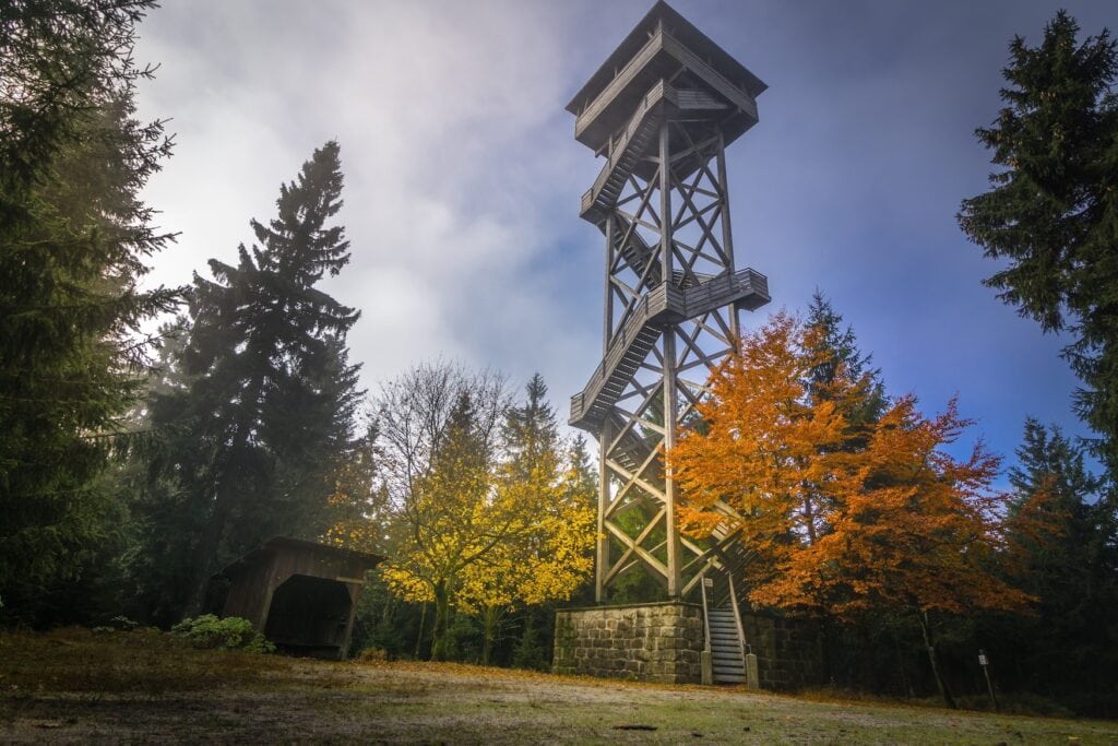 Oberpfalzturm auf der Platte im Steinwald im Fichtelgebirge.